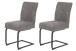 Freischwinger >LUISE S< (2er-Set) mit Federkorb, Vintage Grau - 43x91x65 (BxHxT)