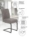 Freischwinger >LUISE S< (2er-Set) mit Federkorb, Vintage Grau - 43x91x65 (BxHxT)
