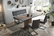 Freischwinger >LUISE S< (2er-Set) Federkorb, Vintage Anthrazit - 43x91x65 (BxHxT)