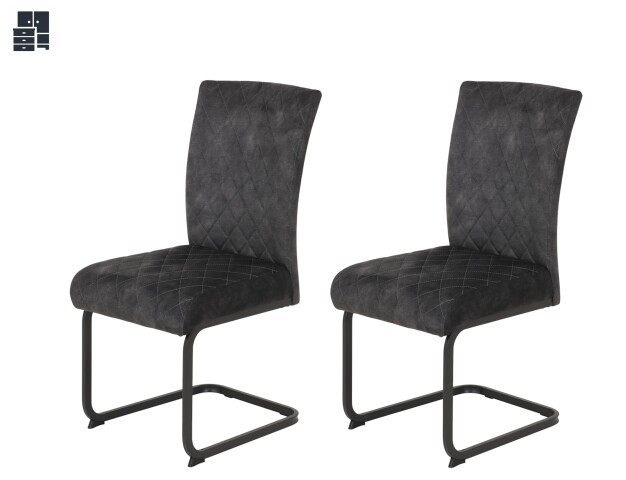 Freischwinger >RACHEL I S< (2er- oder 4er Set) Federkorb, bis 140kg, Anthrazit - 46x96x60 (BxHxT)
