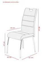 4-Fußstuhl >SUSI II S< (4er-Set) in Vintage Grau - 44x98x61 (BxHxT)