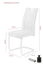 Freischwinger >ULLA S< (2er-Set) in Vintage Anthrazit - 43x98x59 (BxHxT)
