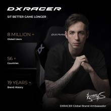 Gaming Chair >DX Racer XL< in schwarz / rot - 72x128x57cm (BxHxT)