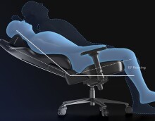 Gaming Chair >DX Racer XL< in schwarz / rot - 72x128x57cm (BxHxT)