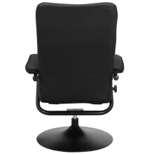 Relaxsessel >Idom< inkl. Hocker, PU-Kunstleder, Schwarz - 69x99x78cm (BxHxT)
