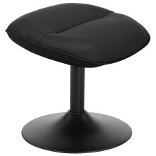 Relaxsessel >Idom< inkl. Hocker, PU-Kunstleder, Schwarz - 69x99x78cm (BxHxT)