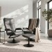 Relaxsessel >Idom<inkl. Hocker, PU-Kunstleder, Grau - 69x99x78cm (BxHxT)