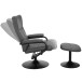 Relaxsessel >Idom<inkl. Hocker, PU-Kunstleder, Grau - 69x99x78cm (BxHxT)