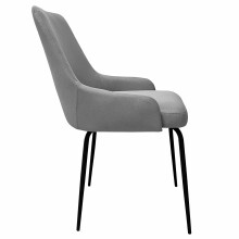 4-Fußstuhl >Rome< (2er-Set) in Grau, Stoff - 56x83x63cm (BxHxT)