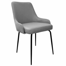 4-Fußstuhl >Rome< (2er-Set) in Grau, Stoff - 56x83x63cm (BxHxT)