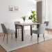 4-Fußstuhl >Rome< (2er-Set) in Grau, Stoff - 56x83x63cm (BxHxT)