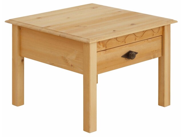 Couchtisch >Lyon<mit 1 Schublade in Natur, Kiefer - 60x42x60cm (BxHxT)