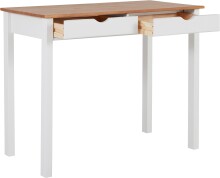 Schreibtisch >Genova<mit 2 Schubladen in Weiß, Kiefer/MDF - 100x80x50cm (BxHxT)
