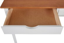 Schreibtisch >Genova<mit 2 Schubladen in Weiß, Kiefer/MDF - 100x80x50cm (BxHxT)