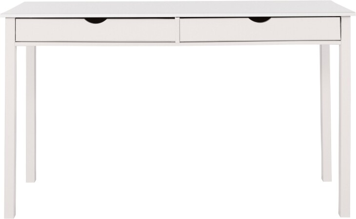 Schreibtisch >Genova<mit 2 Schubladen in Weiß, Kiefer/MDF - 140x80x60cm (BxHxT)