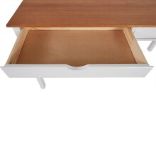 Schreibtisch >Genova<mit 2 Schubladen in Weiß, Kiefer/MDF - 140x80x60cm (BxHxT)