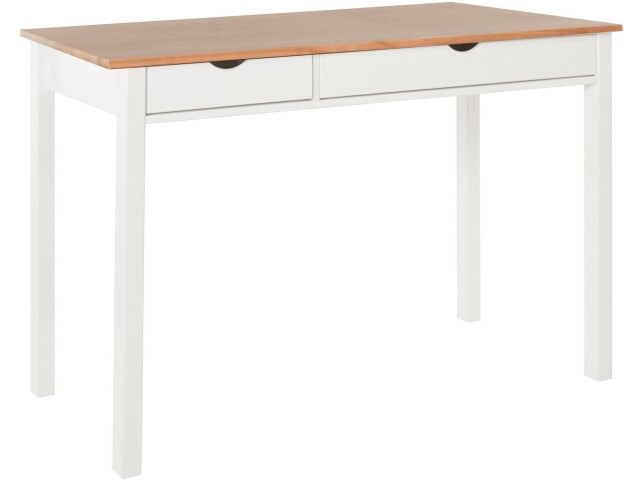 Schreibtisch >Genova<mit 2 Schubladen in Weiß, Kiefer - 120x80x60cm (BxHxT)