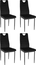 4-Fußstuhl >Milano< (4er-Set) in Schwarz, Samt - 42x98x53cm (BxHxT)