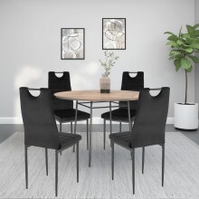 4-Fußstuhl >Milano< (4er-Set) in Schwarz, Samt - 42x98x53cm (BxHxT)