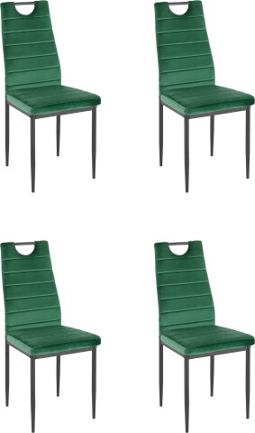 4-Fußstuhl >Milano< (4er-Set) in Grün, Samt - 42x98x53cm (BxHxT)