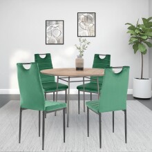 4-Fußstuhl >Milano< (4er-Set) in Grün, Samt - 42x98x53cm (BxHxT)