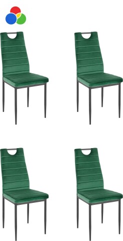 4-Fußstuhl >Milano< (4er-Set) Bezug schwarz oder grün, Samt - 42x98x53cm (BxHxT)
