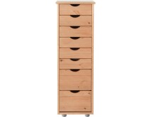 Schubkastenkommode >Genova< 8 Schubladen, Natur, Kiefer - 34x102x39cm (BxHxT)