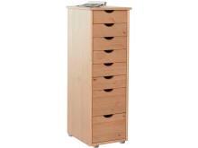 Schubkastenkommode >Genova< 8 Schubladen, Natur, Kiefer - 34x102x39cm (BxHxT)