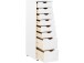 Schubkastenkommode >Genova< 8 Schubladen, Kiefer / MDF weiß - 34x102x39cm (BxHxT)