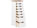 Schubkastenkommode >Genova< 8 Schubladen, Kiefer Weiß / natur - 34x102x39cm (BxHxT)
