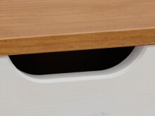 Nachtkommode >Poznan< 1 Schublade in Weiß / Honig, Kiefer/MDF - 38x59x35cm (BxHxT)