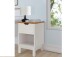 Nachtkommode >Poznan< 1 Schublade in Weiß / Honig, Kiefer/MDF - 38x59x35cm (BxHxT)