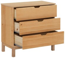 Schubkastenkommode >Poznan< 1 Schublade in Natur, Kiefer / MDF - 76x75x39cm (BxHxT)