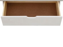 Schubkastenkommode >Poznan< 3 Schubladen in Weiß, Kiefer/MDF - 76x75x39cm (BxHxT)