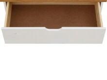 Schubkastenkommode >Poznan< 3 Schubladen in Weiß / Honig, Kiefer/MDF - 76x75x39cm (BxHxT)
