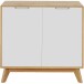 Kommode >Essen< 2 Türen in Weiß / Eiche-Optik, Spanplatte/MDF - 80x75x40cm (BxHxT)