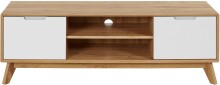 Lowboard >Essen< in Weiß/Natur Spanplatte/MDF - 135x45x40cm (BxHxT)