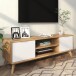 Lowboard >Essen< in Weiß/Natur Spanplatte/MDF - 135x45x40cm (BxHxT)