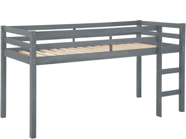 Hochbett >Athen< in Grau, Kiefer - 208x111x103cm (BxHxT)