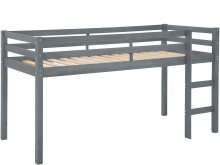 Hochbett >Athen< in Grau, Kiefer - 208x111x103cm (BxHxT)