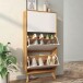 Schuhkipper >Essen< in Eiche-Dekor / Weiß - 60x125x24cm (BxHxT)