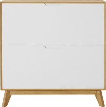 Schuhkipper >Essen< in Eiche-Dekor / Weiß - 89x90x24cm (BxHxT)