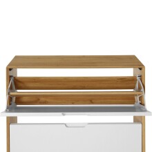 Schuhkipper >Essen< in Eiche-Dekor / Weiß - 89x90x24cm (BxHxT)