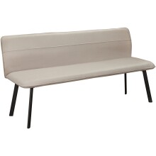 Essbank >Torino< in Bezug Creme, Stoff/Metall - 160x79x56cm (BxHxT)