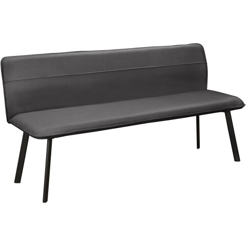 Essbank >Torino< in Bezug Anthrazit, Stoff/Metall - 160x79x56cm (BxHxT)
