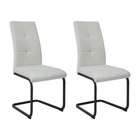 Freischwinger >Chicago< (2er-Set) in Creme-weiss, Stoff - 45x97x61cm (BxHxT)