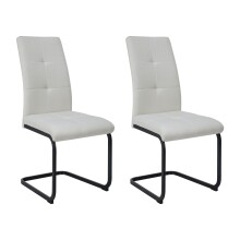 Freischwinger >Chicago< (2er-Set) in Creme-weiss, Stoff - 45x97x61cm (BxHxT)