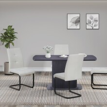 Freischwinger >Chicago< (2er-Set) in Creme-weiss, Stoff - 45x97x61cm (BxHxT)