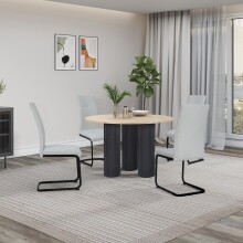 Freischwinger >Chicago< (2er-Set) in Creme-weiss, Stoff - 45x97x61cm (BxHxT)