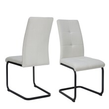 Freischwinger >Chicago< (2er-Set) in Creme-weiss, Stoff - 45x97x61cm (BxHxT)